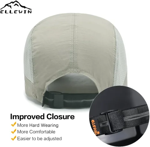 Miniatura 57 de ELLEWIN Gorra de béisbol unisex UPF 50 sin estructura, con pico grande y plegable
