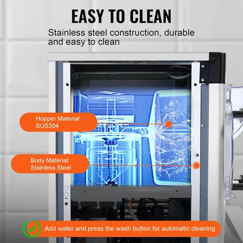 Miniatura 4 de VEVOR Máquina Comercial para Hacer Helados, Rendimiento de 12 L/H, 1713W Máquina para Helados Duros de Un Solo Sabor de Encimera, Cilindro de Acero