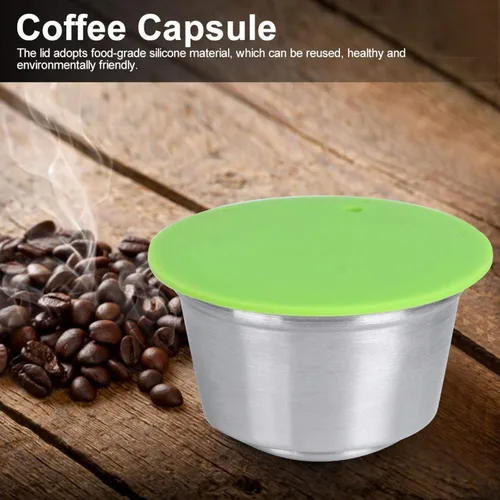 Miniatura 9 de Fdit Taza de cápsula de café recargable reutilizable de acero inoxidable apta para cafetera, compatible con el juego de cápsulas de café Nestle (4#)