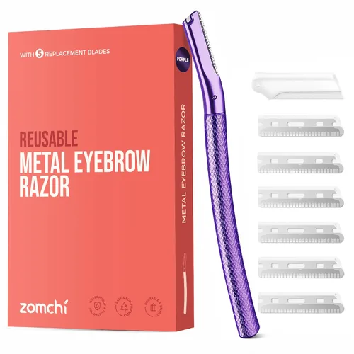 Miniatura 12 de ZOMCHI Maquinilla de afeitar para cejas, afeitadora facial para mujeres y hombres, recortadora de cejas con cubierta de precisión, afeitadora facial