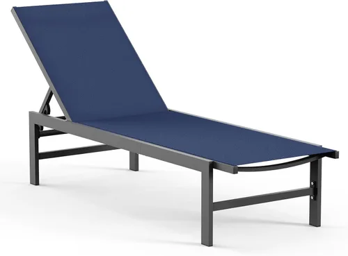 Miniatura 20 de Vexwalx Sillón para exteriores para piscina, tumbonas de aluminio con sillón reclinable de 5 posiciones, silla de patio para patio trasero, junto a