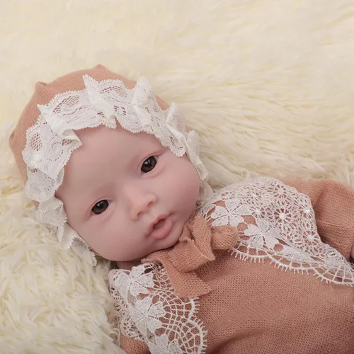 Miniatura 8 de EQAIWUJIE Muñeca Reborn de silicona de 18.5 pulgadas de cuerpo completo de silicona para bebé recién nacido real (marfil, niña de 18.5 pulgadas)