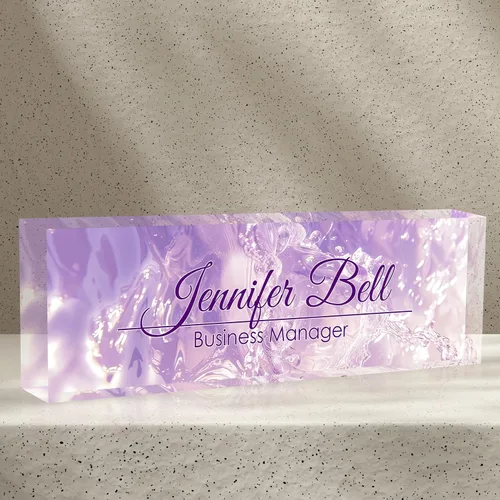 Miniatura 11 de Placa de nombre de escritorio personalizada, diamantes azules, regalo de decoración de oficina para profesores, jefes, empleados