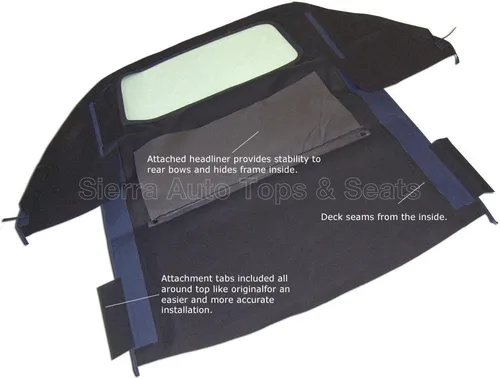 Miniatura 3 de Sierra Auto Tops Convertible Top Reemplazo para Porsche 993 Carrera 1994-1998, Stayfast Canvas, Azul