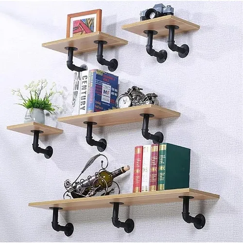 Miniatura 5 de Janyang Soportes industriales para estantes de tubos para tableros de 8, 10, 12, 14 pulgadas, estantes flotantes de tubo de hierro L, soportes