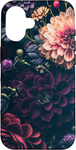 Miniatura 32 de Dahlia Flower Moody Dark Floral Pink and Purple Pattern Case for iPhone 17