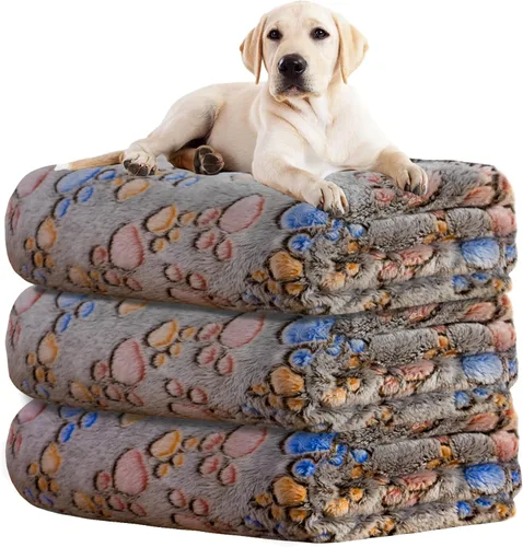 Miniatura 16 de Rezutan 1 paquete de 3 mantas para perros grandes, 41x31 pulgadas para mantas suaves y mullidas para mascotas y gatos de tamaño mediano, reversibles
