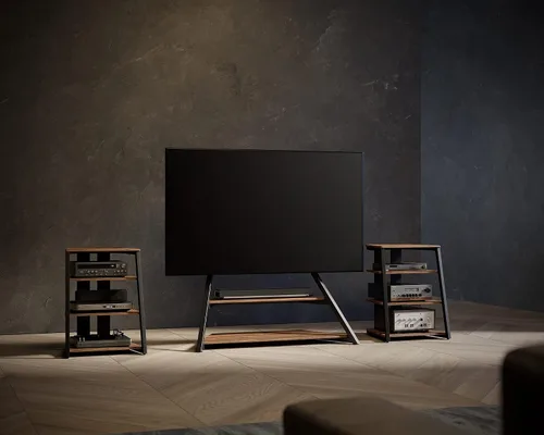 Miniatura 7 de FITUEYES Soporte esquinero de TV de diseño para TV de 75 a 100 pulgadas con gabinete multimedia AV de 4 niveles, soporte de TV de piso con estantes