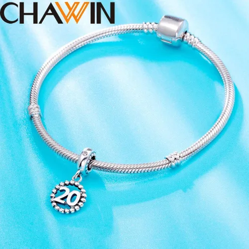 Miniatura 5 de 16 17 18 19 20 21 22 24 25 26 30 32 33 35 37 40 49 50 60 69 77 80 88 99 dijes de plata de ley 925 que se ajustan a pulserascollar Pandora colgantes