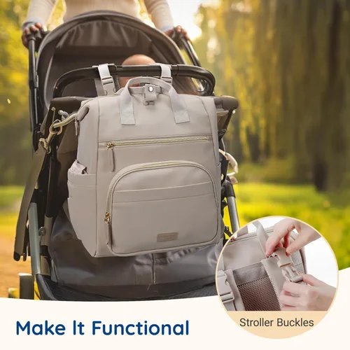 Miniatura 7 de mommore Mochila de neopreno para pañales de bebé, pequeña y ligera, resistente al agua, para niños y niñas, recién nacidos, con cambiador, correas