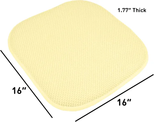 Miniatura 90 de Sweet Home Collection Cojines de espuma viscoelástica para silla, goma antideslizante y diseño de panal de abejas y esquinas redondeadas de 16 x 16