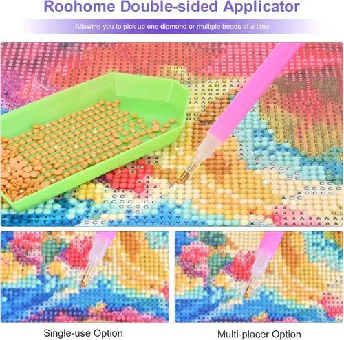 Miniatura 5 de Kits de Arte de Diamantes DIY para Adultos - Juego Completo de Pintura de Diamantes 5D con Detalles Completos de Nubes Auspiciosas y Coloridas