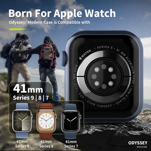 Miniatura 2 de SwitchEasy Odyssey - Funda de aluminio de grado aeronáutico para Apple Watch Series 9/8/7 de 1.614 in, con parachoques interior que absorbe los Azul