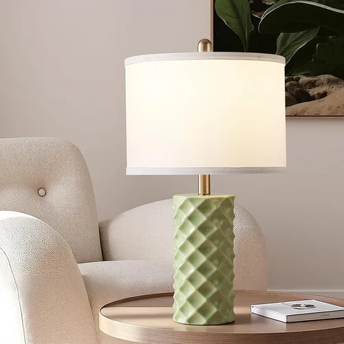 Miniatura 4 de Vitality Green & Star Diamond Lámparas de Mesa de Cerámica (Juego de 2) - 23" Lámparas Modernas de Lujo para Mesita de Noche, Dormitorios, Salas