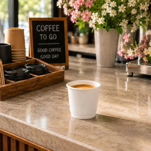 Miniatura 66 de Restaurantware Tazas de café de papel de 4 onzas, 25 tazas de papel desechables de doble pared, a prueba de fugas, reciclables, tazas calientes