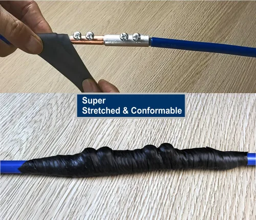 Miniatura 8 de Cinta autofusible de goma compuesta de butilo de silicona (1.5 pulgadas x 20 pies) IP67 impermeable y aislamiento de 35 KV Resistencia extrema