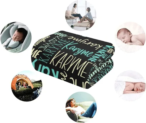 Miniatura 6 de Mantas personalizadas con nombres, regalos para bebés, niñas y niños, manta personalizada de vellón suave y sherpa con nombre para niños y adultos