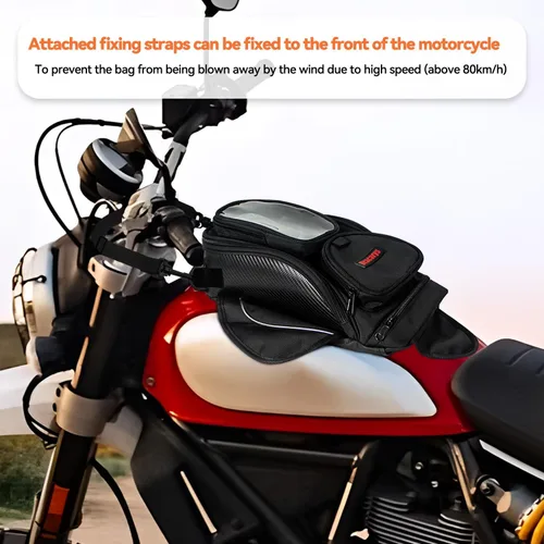 Miniatura 7 de Bolsa Dracarys para tanque de motocicleta - Bolsa Oxford negra para motocicleta con fuerte imán para Honda, Yamaha, Suzuki, Kawasaki, Harley