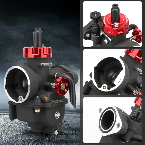 Miniatura 3 de Carburador NIBBI PE17mm, Compatible con motores de motocicleta de brida de 100cc 110cc, con chorro piloto principal, compatible con YAMAHA HONDA