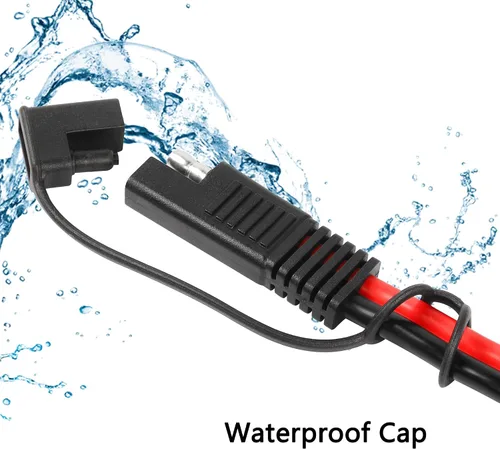 Miniatura 4 de CERRXIAN Cable solar de panel de montaje empotrado SAE de 1.0 ft 10 awg y cable de extensión de puerto de pared lateral SAE a SAE de conexión rápida