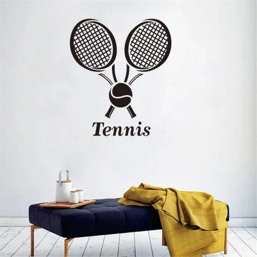 Miniatura 5 de Adhesivo de pared para jugador de tenis, diseño moderno de silueta deportiva para adolescentes, atletas o fanáticos, decoración única de PVC