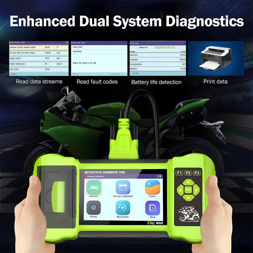 Miniatura 4 de Herramienta de diagnóstico de función de escáner de motocicleta totalmente accesorio, lector de código OBD2, prueba de ABS, prueba de batería