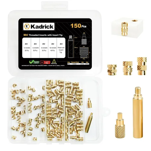 Miniatura 14 de 300 piezas de inserciones roscadas M2 M2.5 para plástico con puntas de ajuste térmico, kit de inserciones de ajuste térmico M2 y M2.5, inserciones