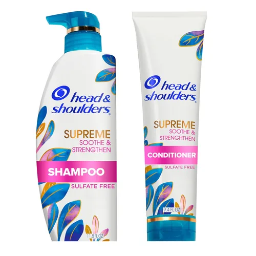 Head & Shoulders Supreme, Champú y acondicionador para el cuidado del cuero cabelludo seco y la caspa, con aceite de argán y esencia de rosa, calma