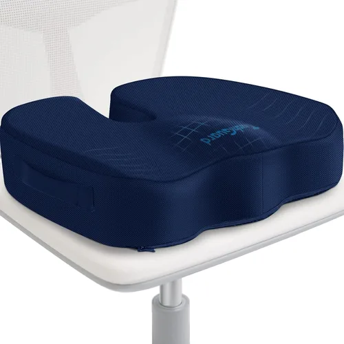 Miniatura 8 de TushGuard - Cojín de asiento para silla de oficina de espuma viscoelástica antideslizante, cojín de asiento de escritorio para la espalda, cóccix