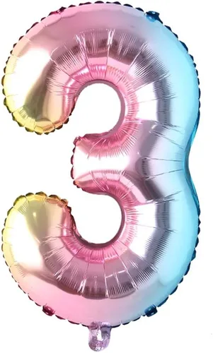 Miniatura 10 de Globos de números de 32 pulgadas, globo de aluminio, bola de dígitos degradados de arco iris, decoración de fiesta de cumpleaños, suministros