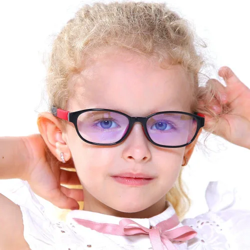 Cyxus Gafas de bloqueo de luz azul para niños, juego de computadora, bisagras de resorte, anteojos para niños y niñas de 6 a 15 años