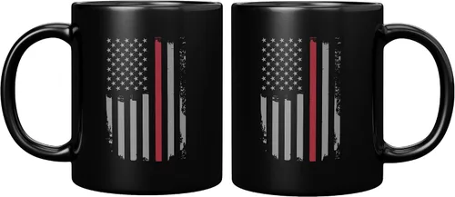 Miniatura 7 de Regalos patrióticos de bomberos con la bandera estadounidense para hombres y mujeres, regalos de primera respuesta para hombres, taza de café