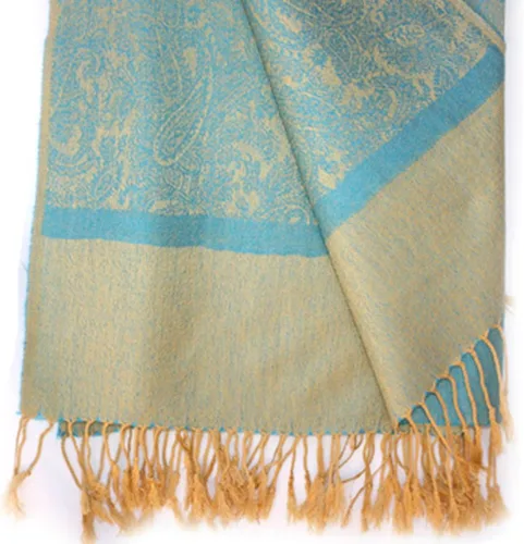 Miniatura 8 de SILVERFEVER - Chal vintage para mujer, estampado de cachemira jacquard, pashmina, para ocasiones especiales, bufanda de noche, estola de doble cara