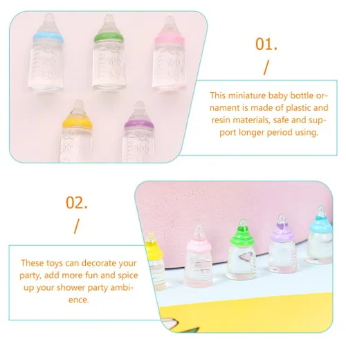 Miniatura 7 de 30 Uds. Miniatura Baby Shower Favores Mini Biberón Plástico Baby Bottle Candy Bottle Boy Girl Recién Nacido Bebé Bautismo Decoración Fiesta