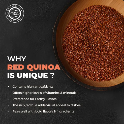 Miniatura 4 de Pride Of India - Quinua real roja natural - 100% boliviana de grado superior rico en proteínas de grano entero, tarro de 1.5 libras (24oz)