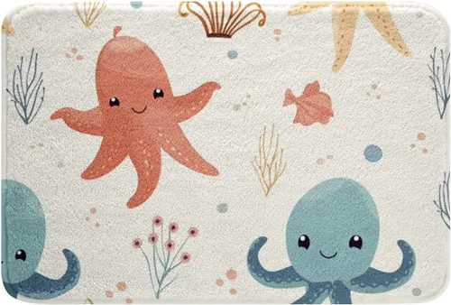 Miniatura 12 de Erosebridal Lighthouse - Juego de alfombras de baño, alfombra de baño náutica con olas del océano y mar, alfombra de baño verde azulado marino