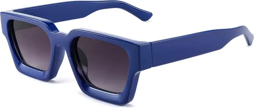 Miniatura 114 de FEISEDY Gafas de sol cuadradas retro de los años 90 para mujeres y hombres, gafas de sol rectangulares gruesas de moda con protección UV400 B2385