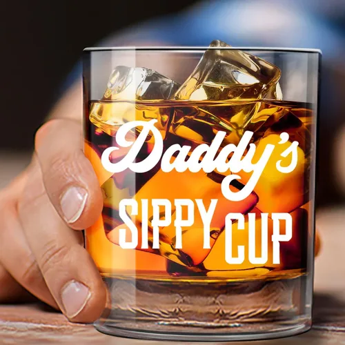 Miniatura 7 de LIGHTEN LIFE Vaso Sippy de Papá Vaso de Whisky de 12 onzas, Regalo Único para Papá en Caja de Madera Valiosa, Divertido Regalo de Broma para Nuevo