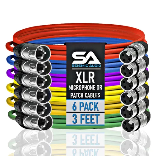 Miniatura 56 de Seismic Audio SAXLX-2Brown-Paquete de 6 cables de conexión XLR de 2 pies marrones - Cables de micrófono - Cables XLR macho a hembra - 2 pies