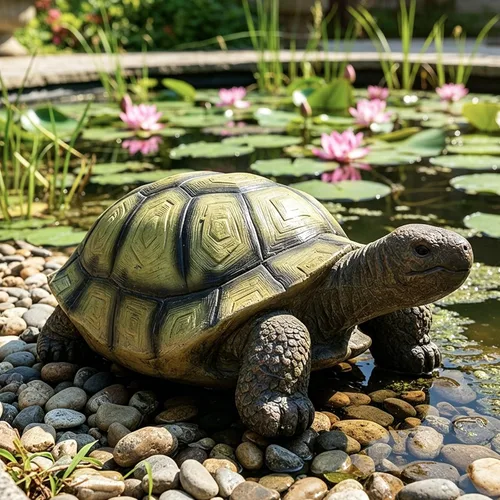 Miniatura 11 de SKYFIRE Estatuas de tortuga para jardín, figuras de hormigón reforzado con fibra de 29.5 x 15.7 x 11.8 pies, esculturas de jardín y decoración