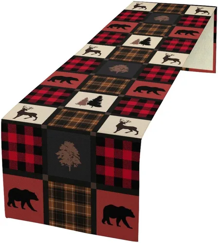 Miniatura 23 de YCness Camino de mesa con estampado de vaca, piel de vaca marrón, estilo occidental, decoración de casa de campo para el hogar, cocina, comedor, 13