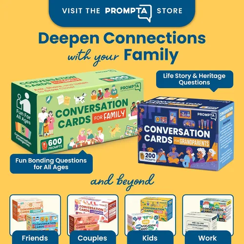 Miniatura 7 de Prompta 600 tarjetas de conversación para familias – Divertido juego familiar para niños y adultos durante la noche de juego, cena familiar o viajes