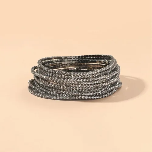 Miniatura 3 de Long tiantian 9 Pcs Tennis Bracelets for Women 9K Gold Plated Cubic Zirconia Classic Gold Bracelets for Women Dainty Tennis Bracelet Pack Fashion