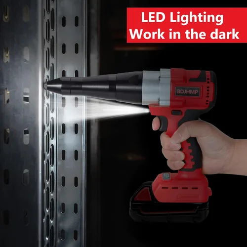 Miniatura 5 de Pistola de remache inalámbrica para batería Milwaukee M18 de 18 V (solo herramienta), pistola de remache automática eléctrica sin escobillas