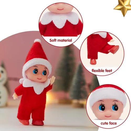 Miniatura 3 de JOYIN 1 paquete de muñeco de elfo rojo de Navidad de felpa suave para niños y adultos, accesorios, regalos de fiesta de Navidad, suministros