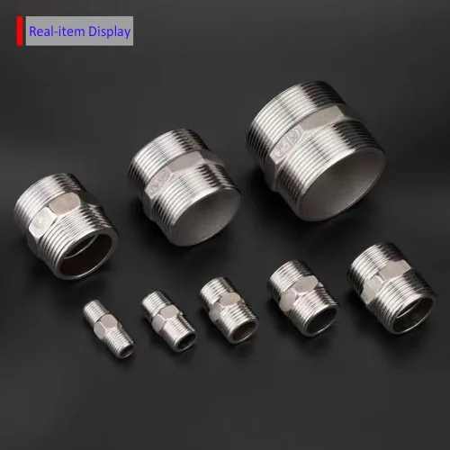 Miniatura 4 de Pezón hexagonal roscado macho NPT de 1/8 "x 1/8", acoplador rápido de acero inoxidable 304 (1/4")
