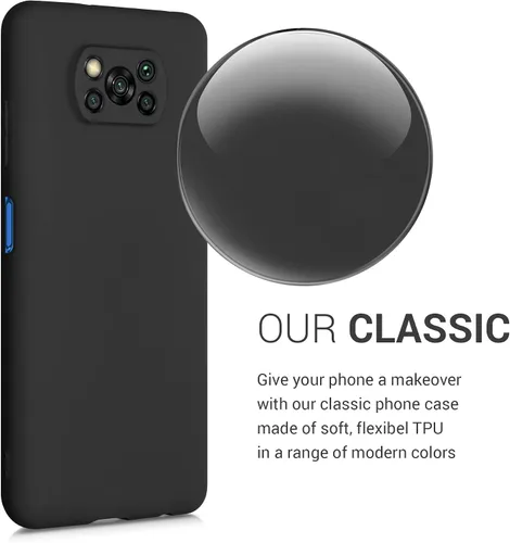 Miniatura 3 de kwmobile Funda compatible con Xiaomi Poco X3 NFC/Poco X3 Pro - Funda protectora de silicona TPU suave y delgada - Negro mate