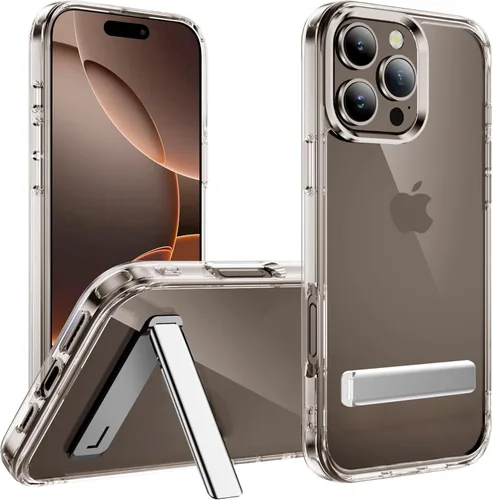 Miniatura 11 de CEDO Funda con soporte para iPhone 15, ajustable en 3 direcciones con soporte de metal, parachoques resistente a golpes de grado militar, cubierta