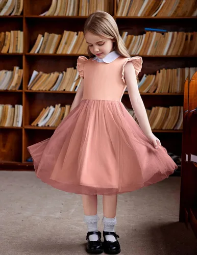 Miniatura 4 de Arshiner Vestido tutú para niñas pequeñas, vestidos de verano esponjosos, vestidos casuales de fiesta de tul para niños de 2 a 6 años