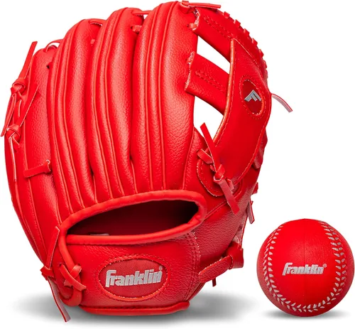 Miniatura 18 de Franklin Sports Kids Baseball Gloves - RTP Youth Teeball Glove + Ball Set - Boys + Girls Teeball Mitt - 9.5" Negro/Plateado